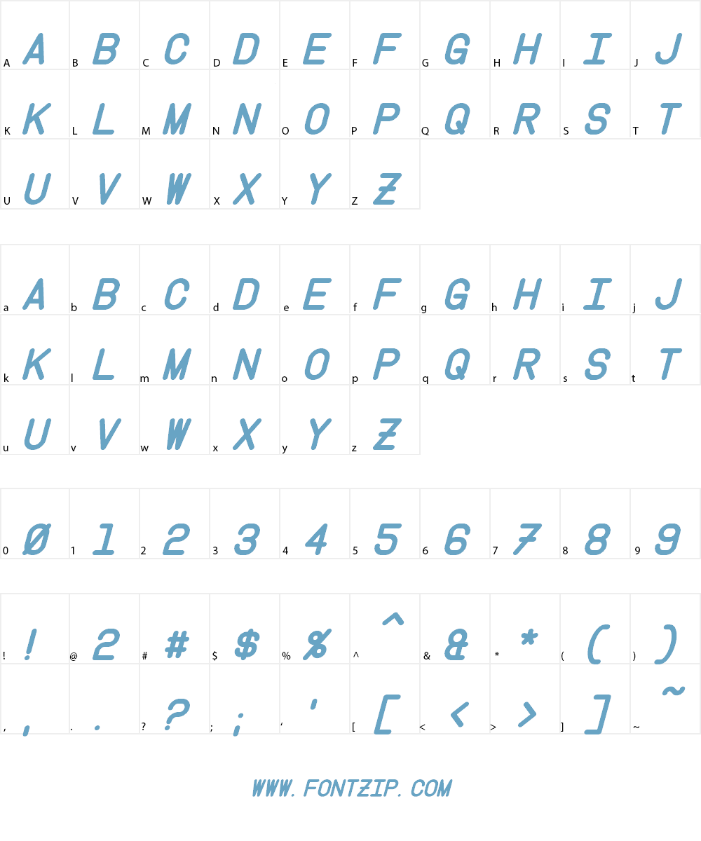 Instruction Font Character